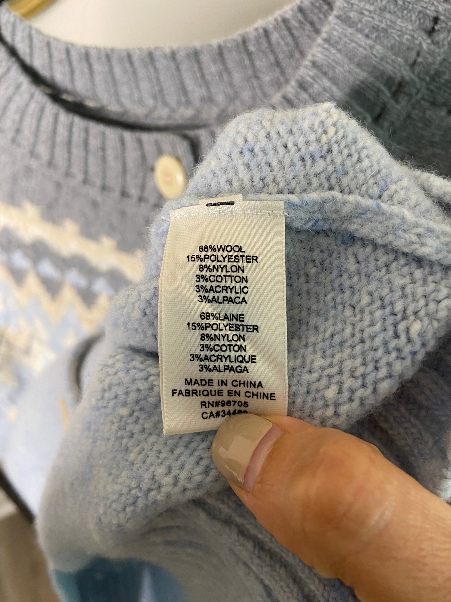 La Vie Rebecca Taylor Fair Isle Cardigan size M
