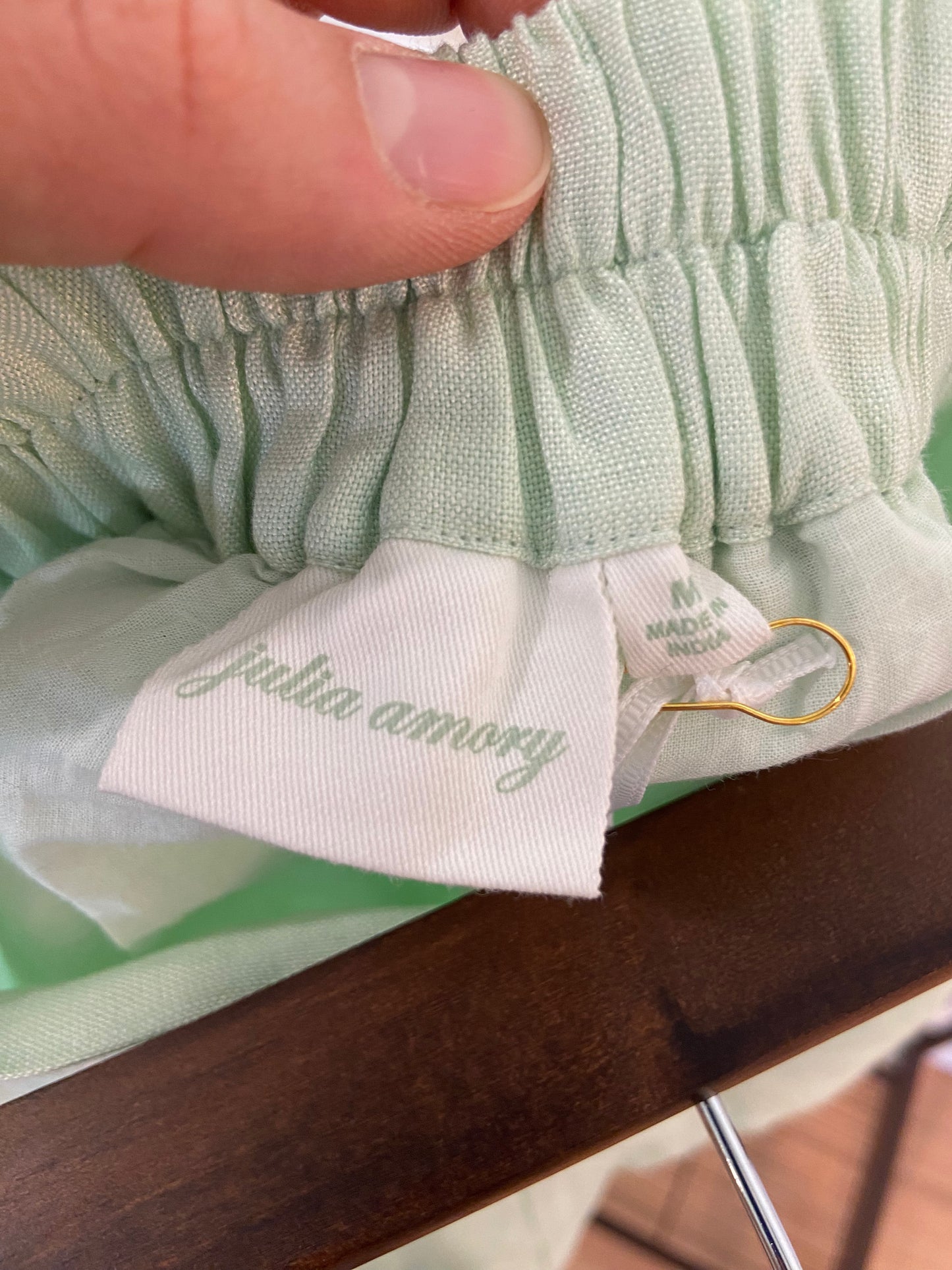 Julia Amory Blair Linen Top and Cabana Shorts in Pistachio size M