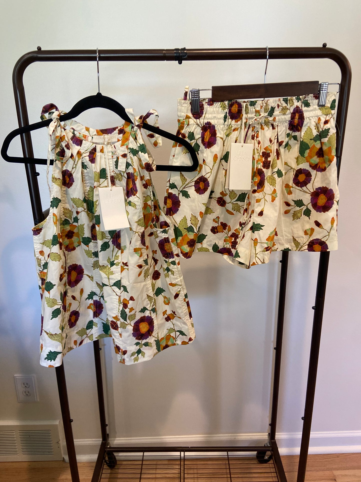 Ulla Johnson Zoe Top and Marn Shorts in White Iris size 4 / 6