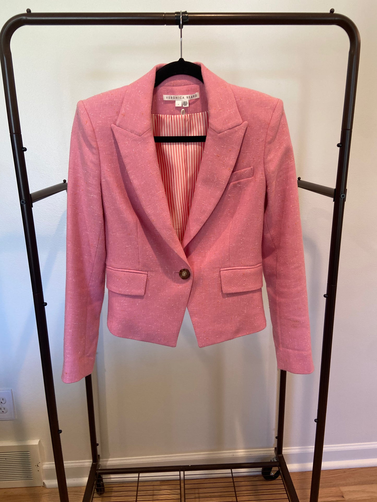 Veronica Beard Speckled Pink Hosanna Dickey Jacket Blazer size 4
