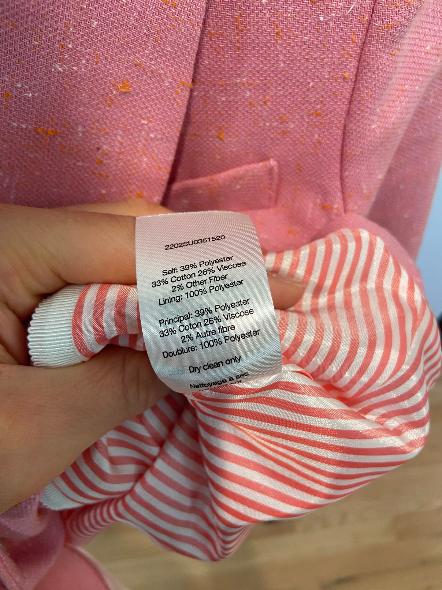 Veronica Beard Speckled Pink Hosanna Dickey Jacket Blazer size 4