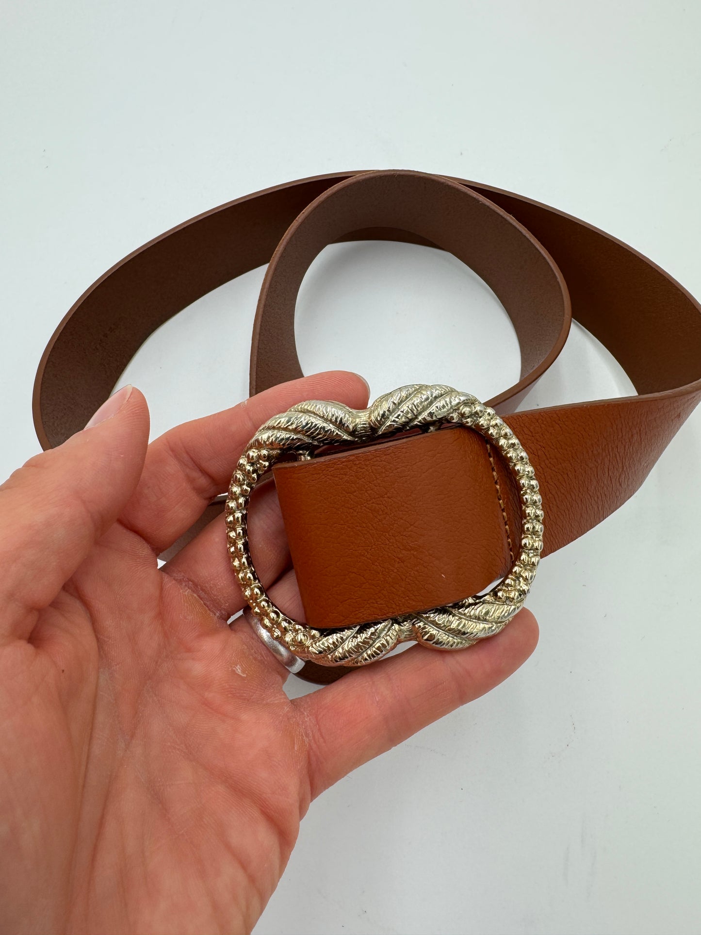 Sezane Artemis Belt in Natural Heritage Leather size 90
