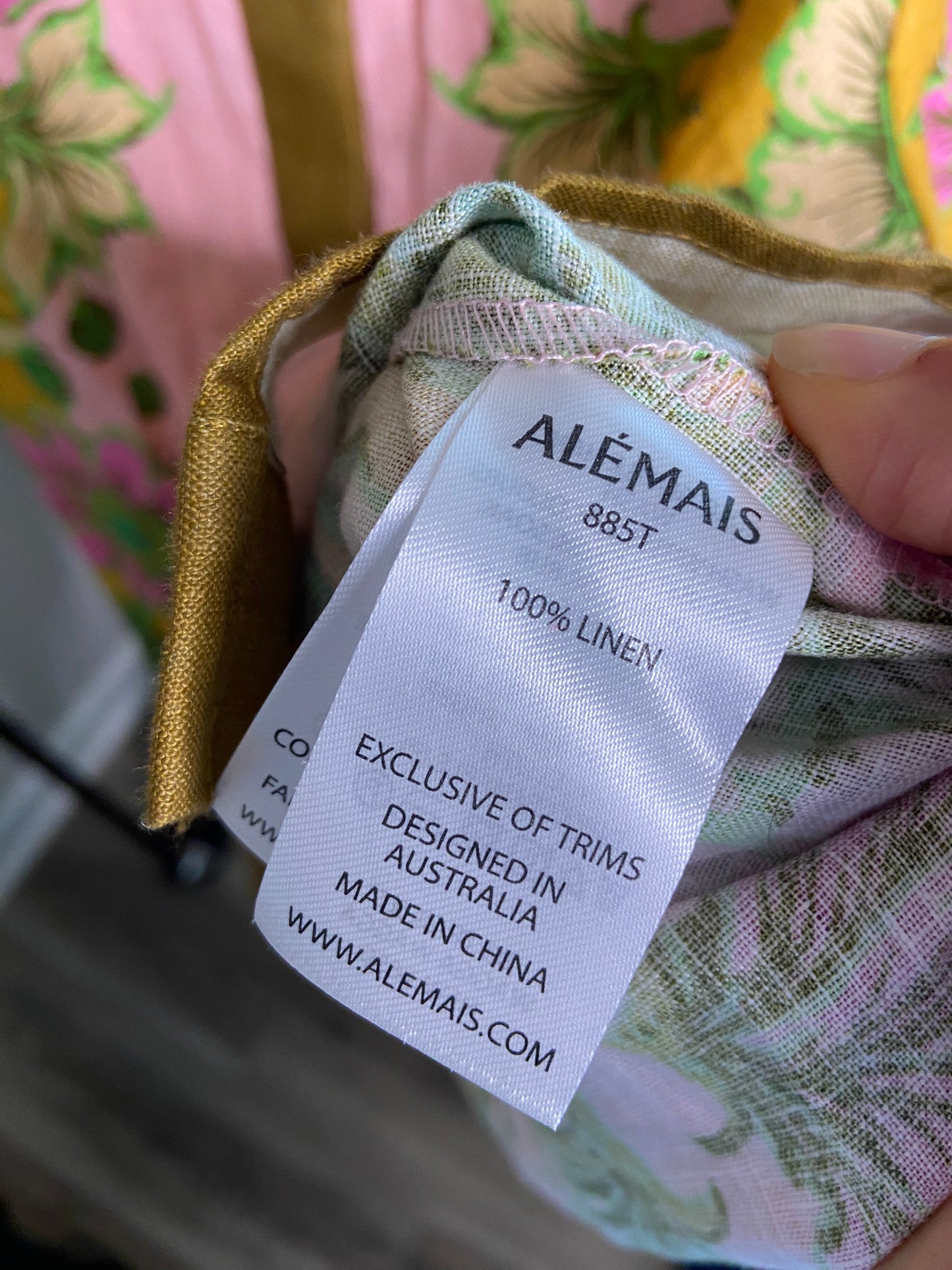 Alemais Winnie Floral Button Down Linen Shirt size US 6