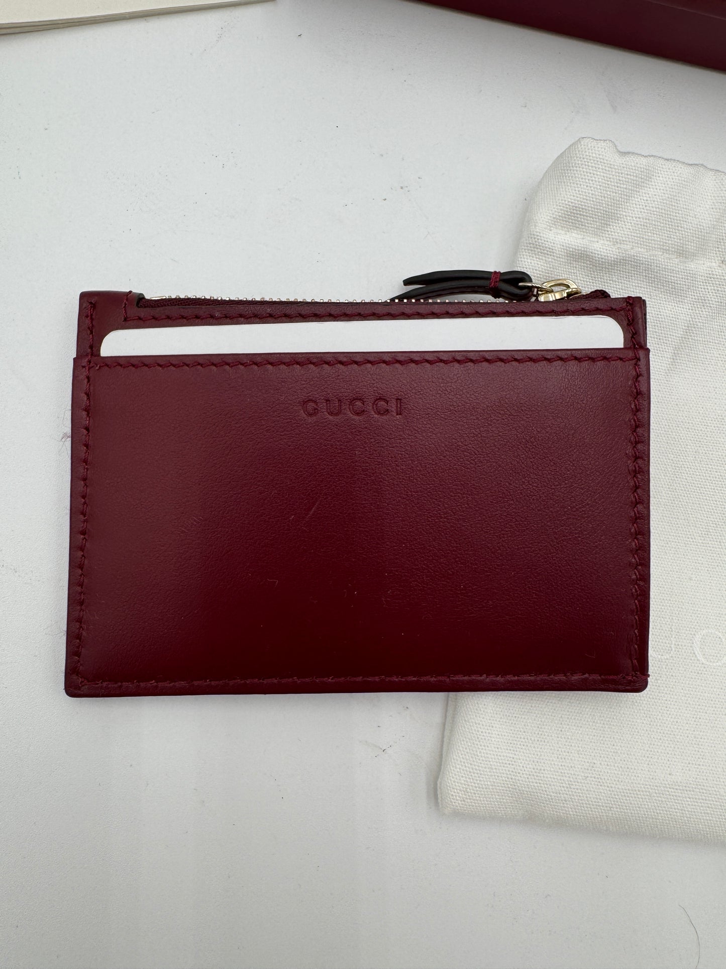 Gucci GG Marmont Zip Key Pouch Leather - Bordeaux