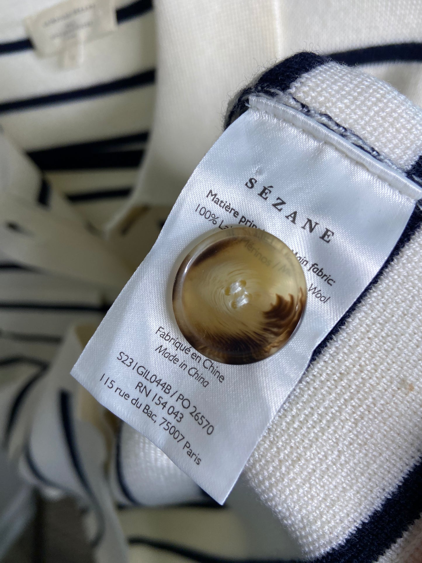 Sezane Betty Cardigan Striped size S