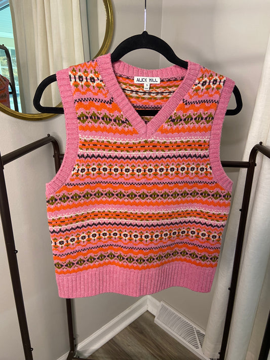 Alex Mill Francis Fair Isle Vest size S