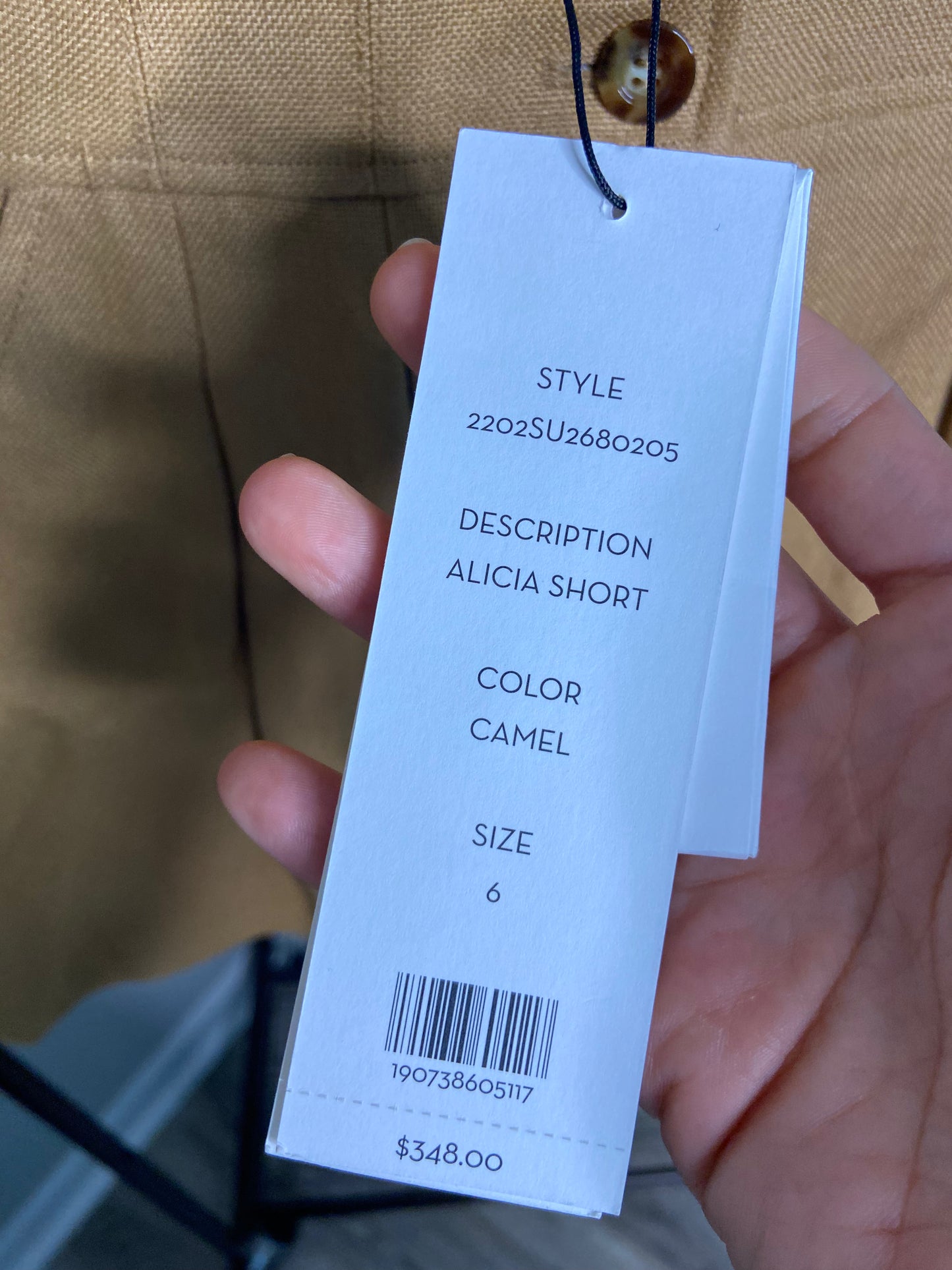 Veronica Beard Alicia Camel Shorts size 6