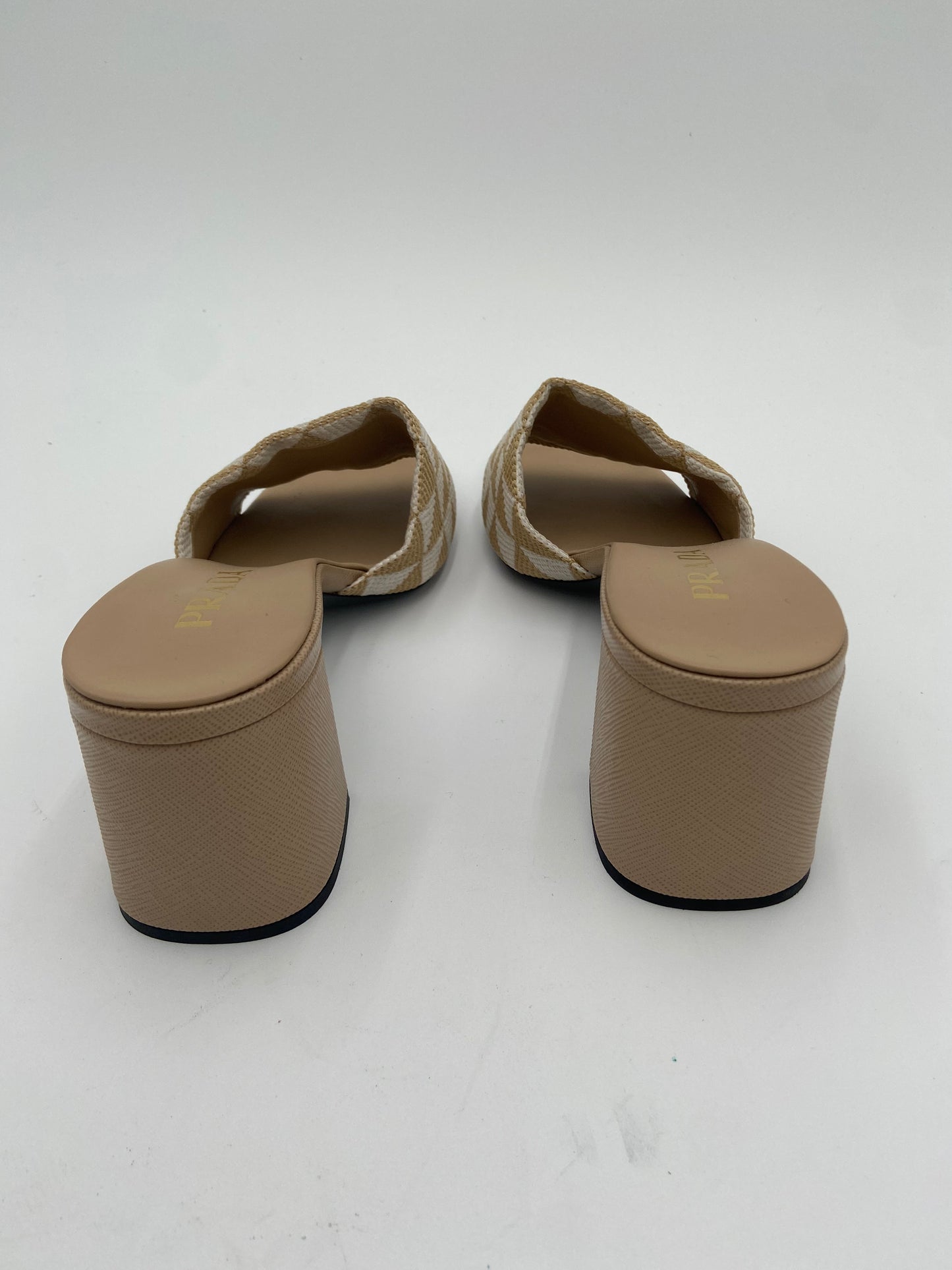 Prada Triangle Jacquard Slide Sandal size 38.5