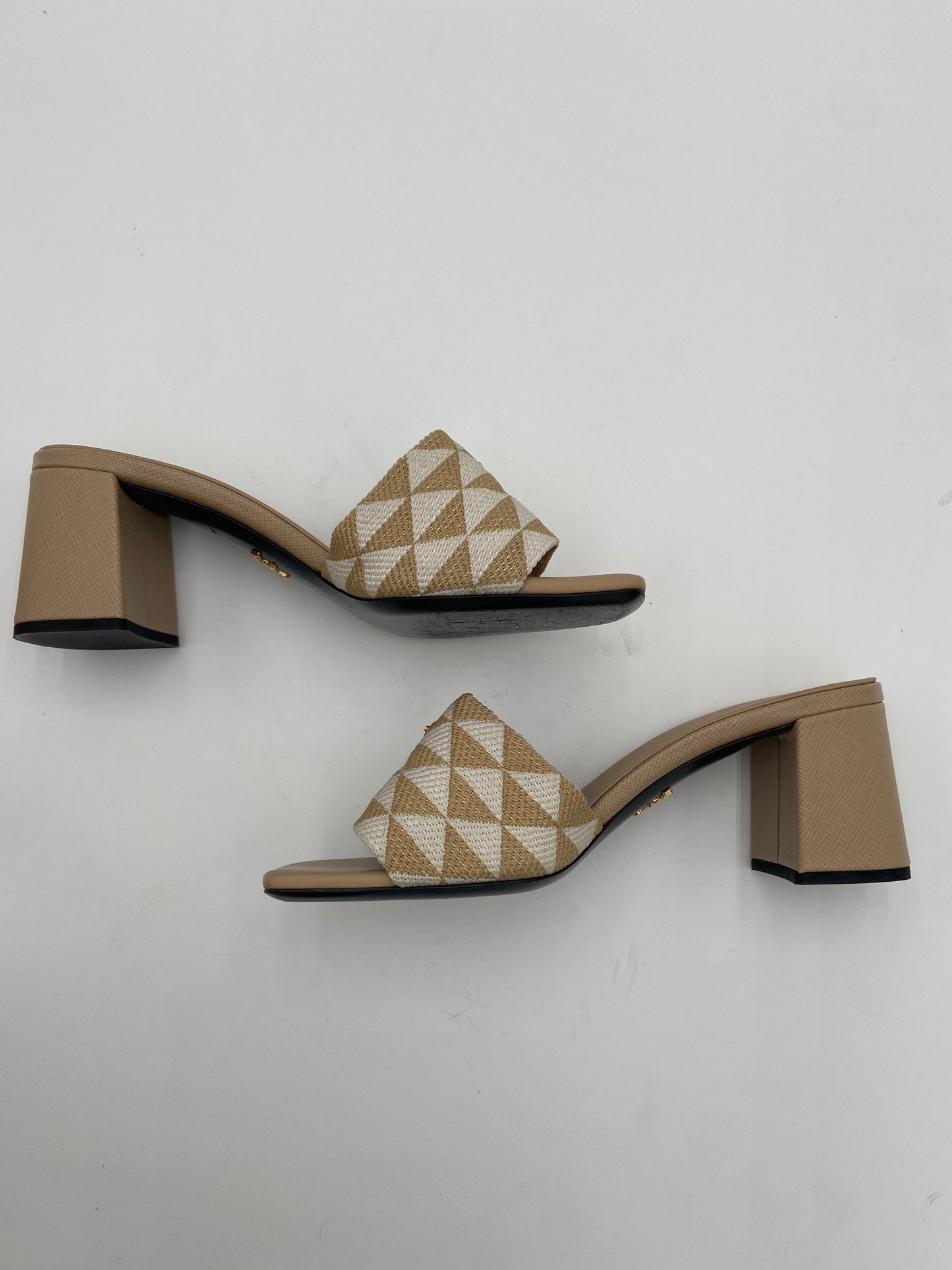 Prada Triangle Jacquard Slide Sandal size 38.5