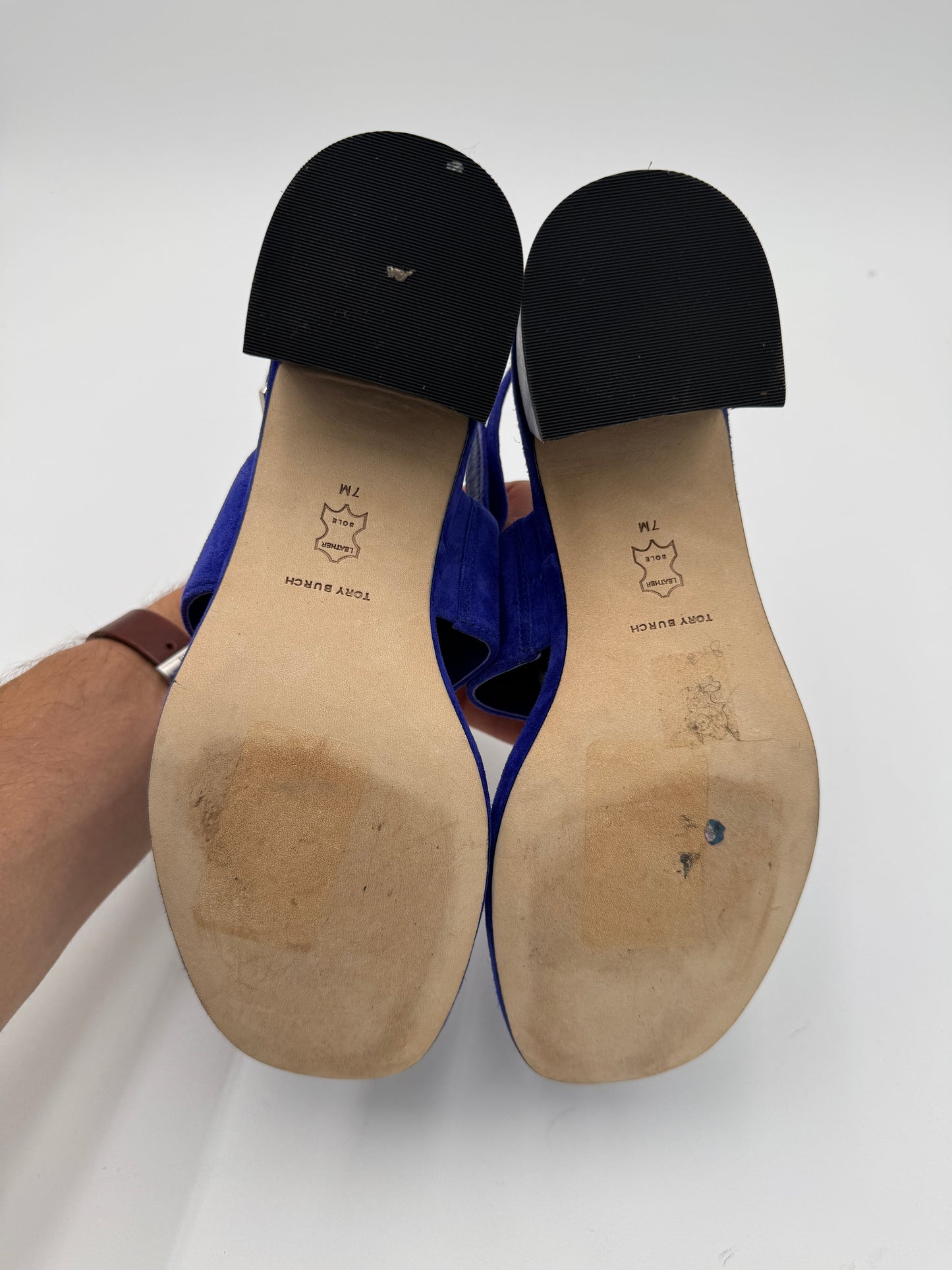 Tory Burch Eleanor Heel Sandal in Marine Amore size 7
