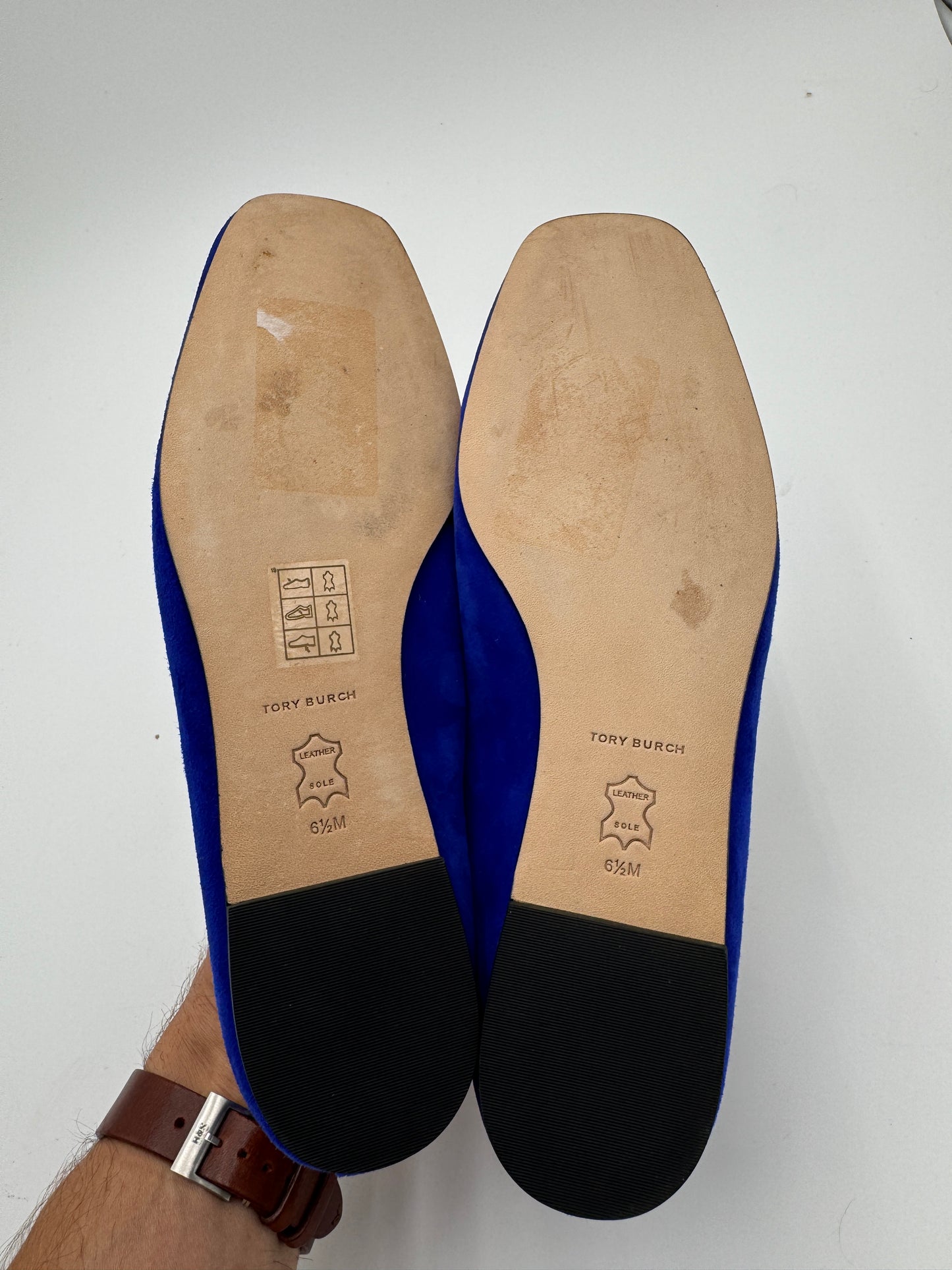 Tory Burch Eleanor Ballet Flat in Cobalt Suede size 6.5