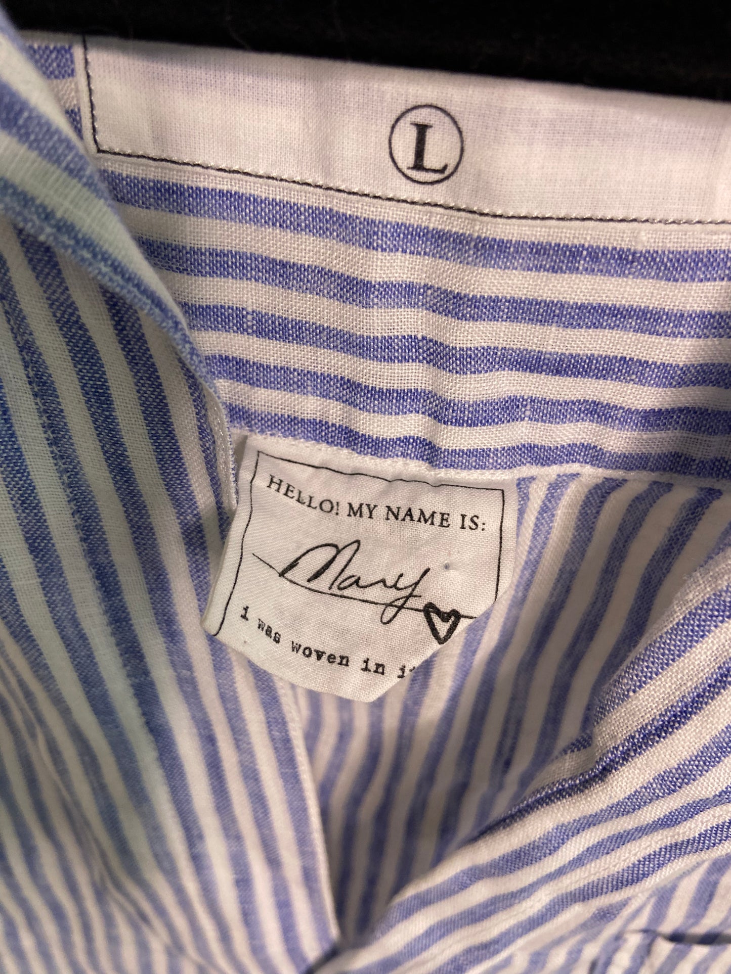 Frank and Eileen Linen Mary Striped Dress size L