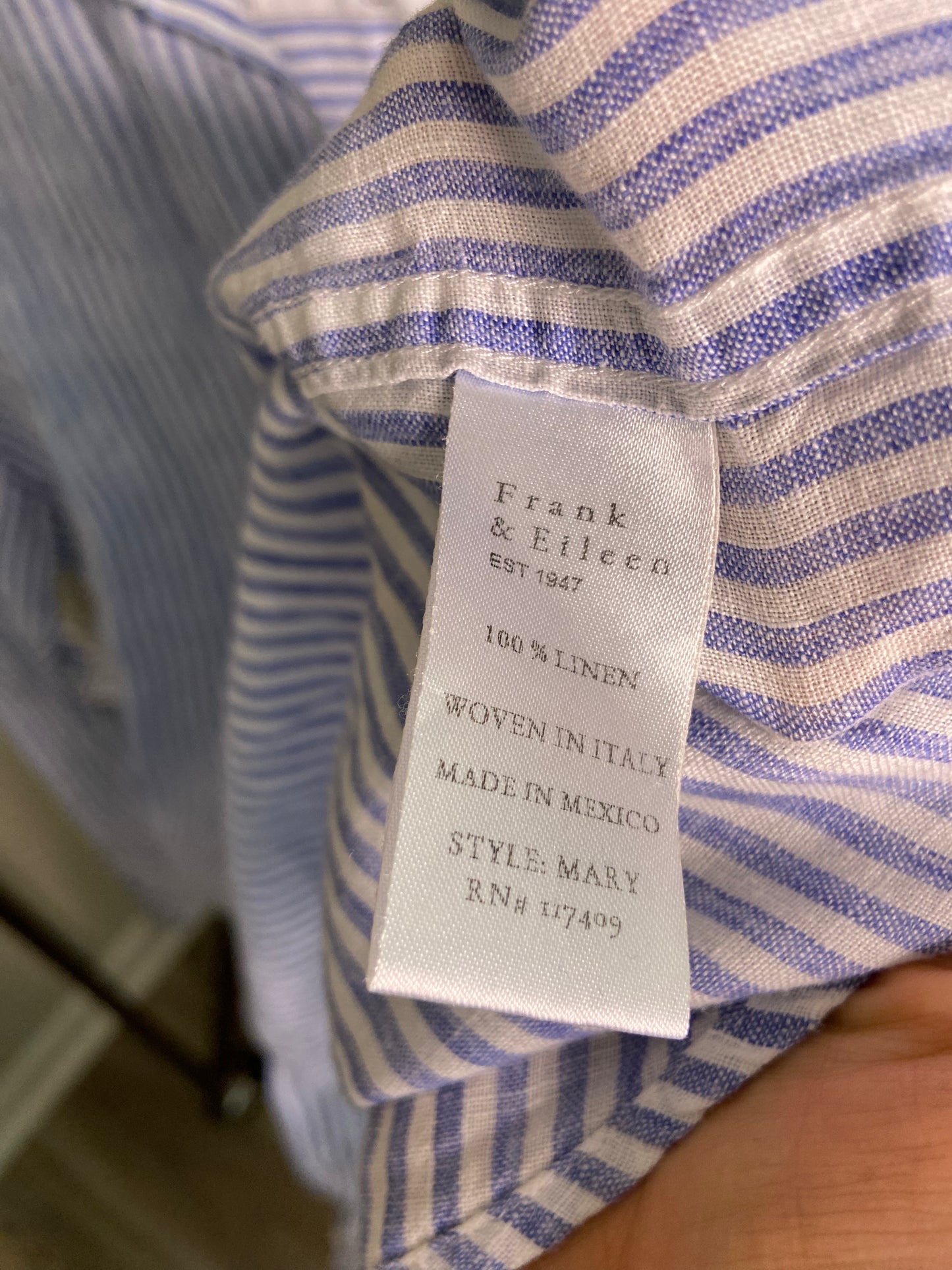 Frank and Eileen Linen Mary Striped Dress size L