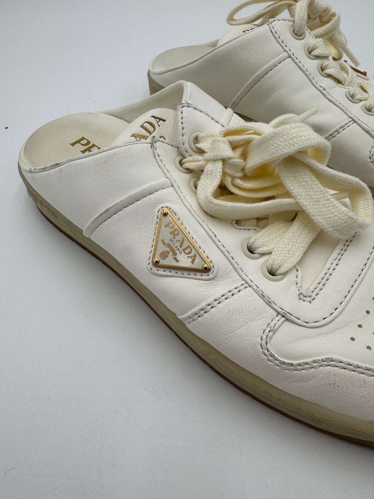 Prada Nappa Leather Sneaker Mules size 39 US 9