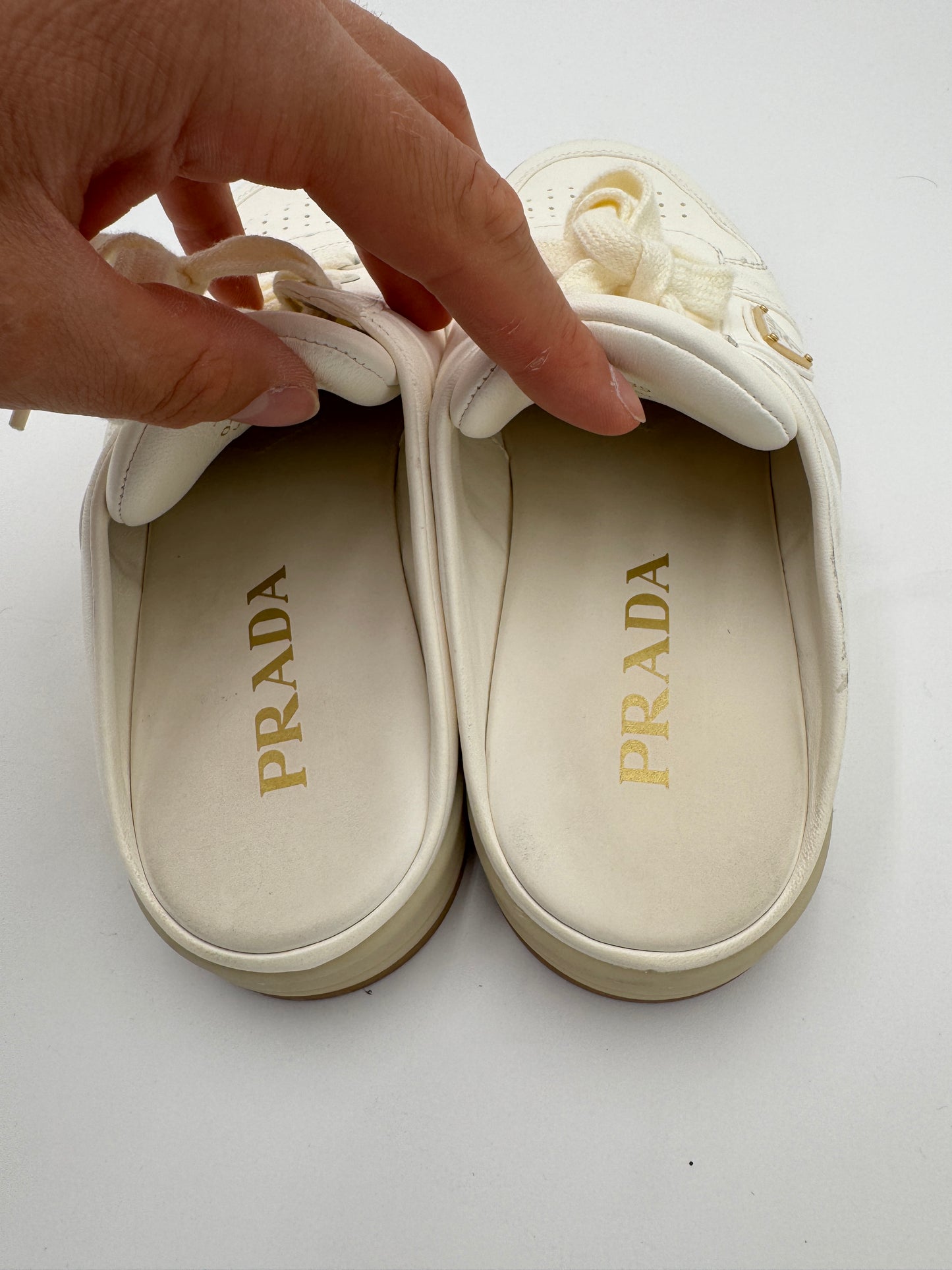 Prada Nappa Leather Sneaker Mules size 39 US 9
