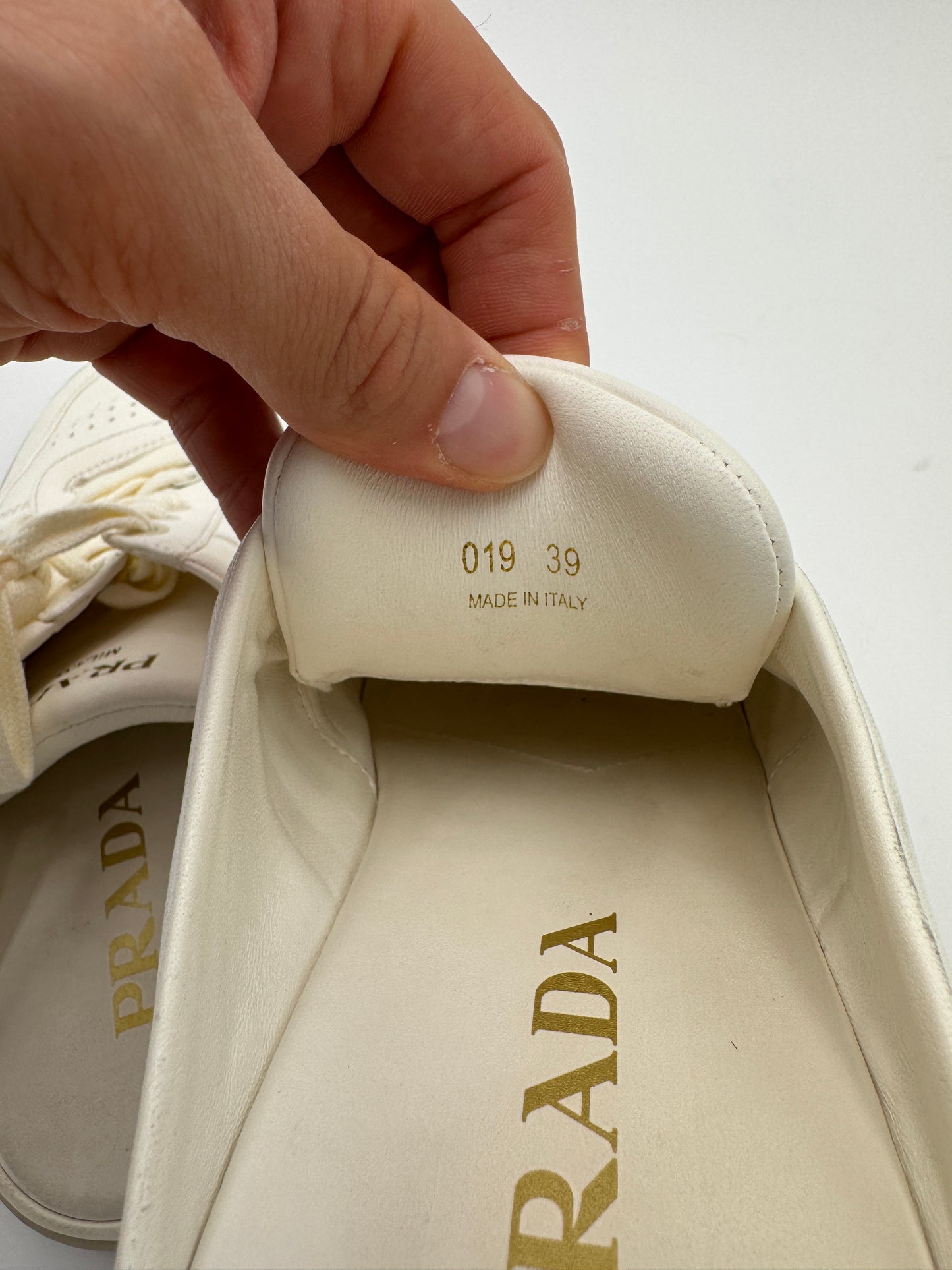 Prada Nappa Leather Sneaker Mules size 39 US 9
