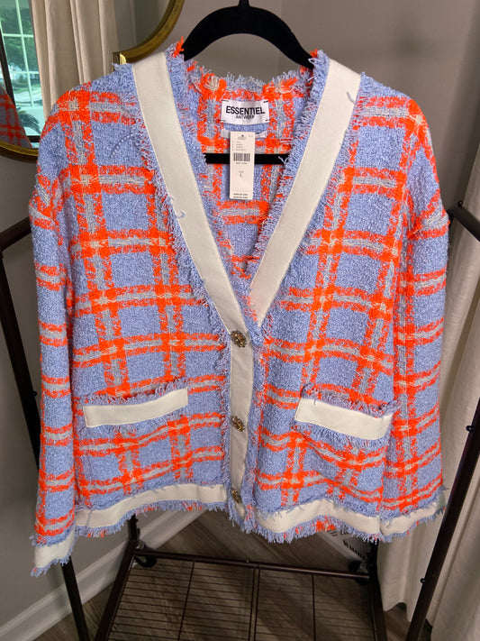 Essentiel Antwerp Folivia Oversized Check Cardigan Jacket size L
