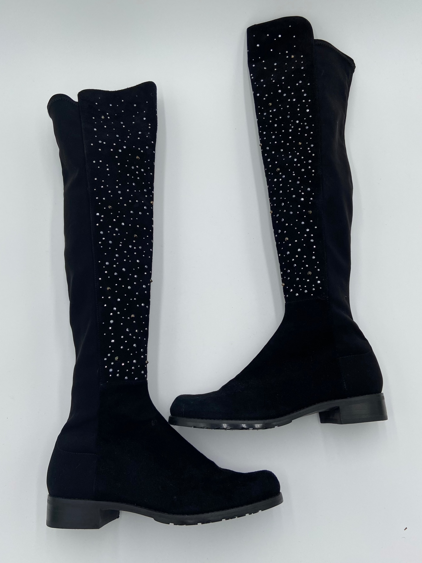 Stuart Weitzman 5050 Suede Embellished Over The Knee Boots size 7.5