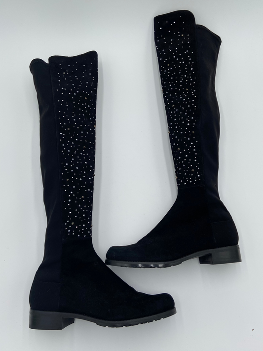 Stuart Weitzman 5050 Suede Embellished Over The Knee Boots size 7.5