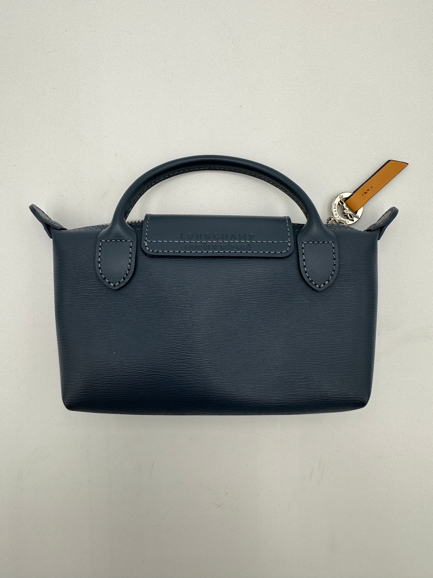 Longchamp Le Pliage Leather City Mini Top Handle Cosmetic Pouch in Slatex