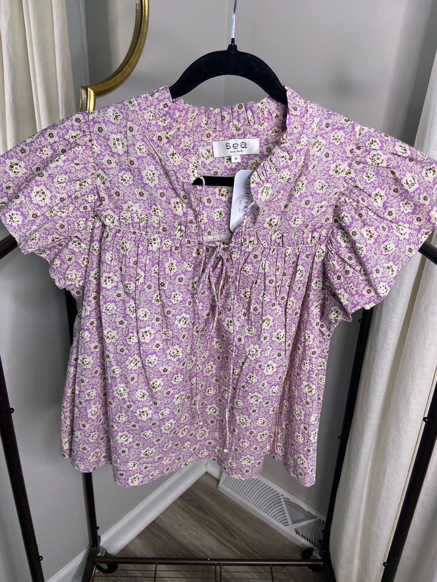 Sea New York Purple Ida Ruffled Sleeve Blouse size M