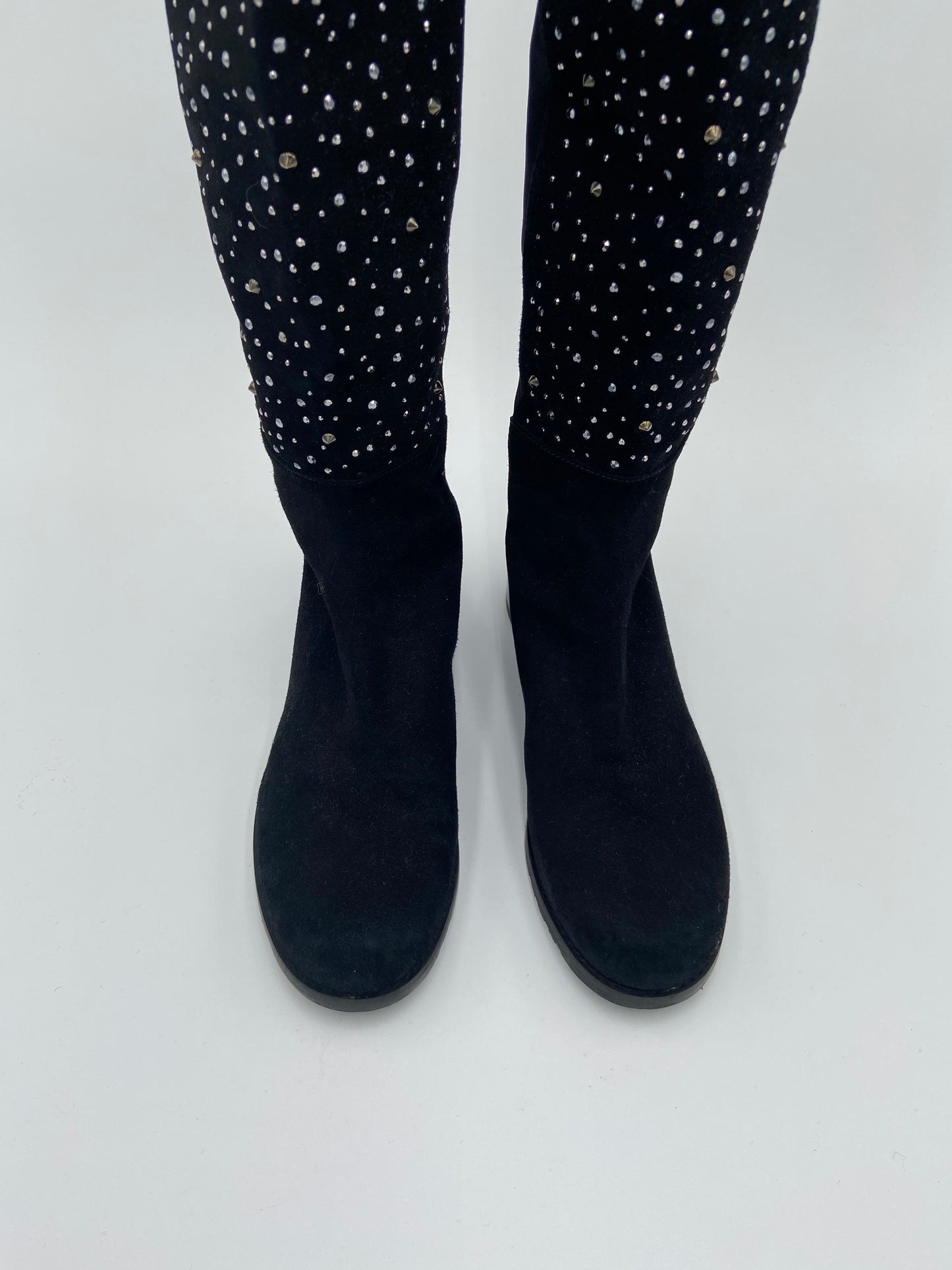 Stuart Weitzman 5050 Suede Embellished Over The Knee Boots size 7.5