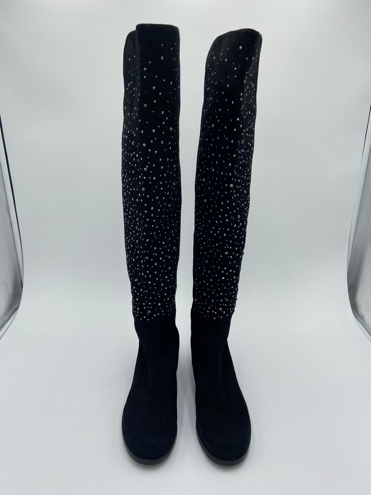 Stuart Weitzman 5050 Suede Embellished Over The Knee Boots size 7.5