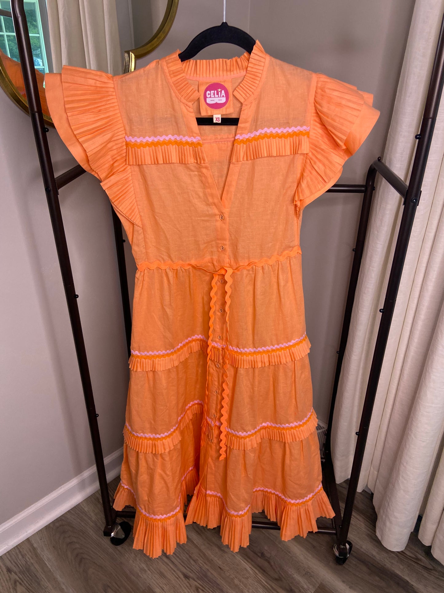 Celia B Moonlit Dress in Orange size XS