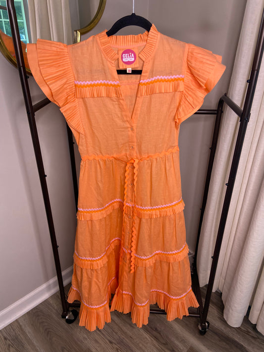 Celia B Moonlit Dress in Orange size XS