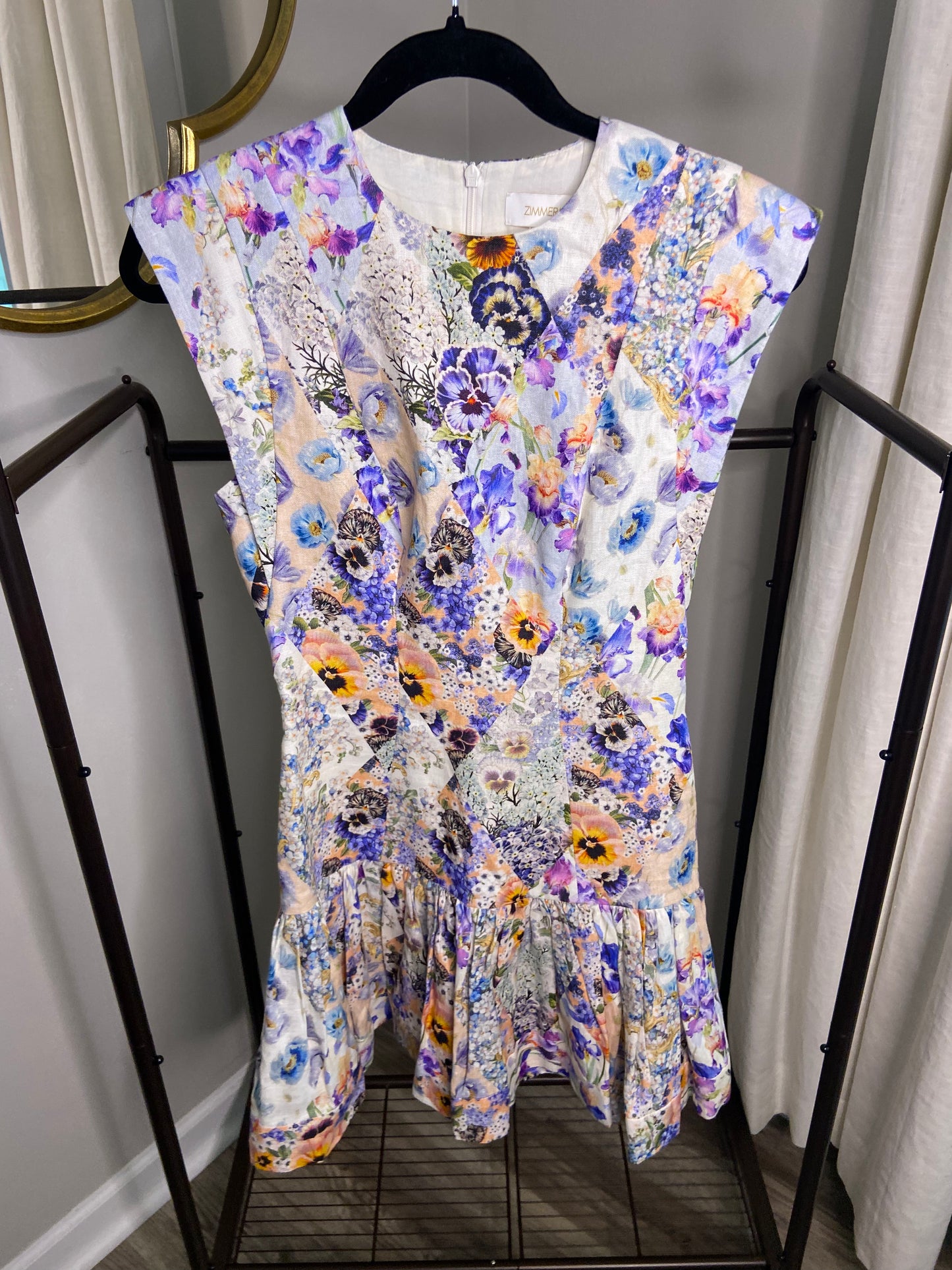 Zimmermann Tama Flounce Short Dress size US 4