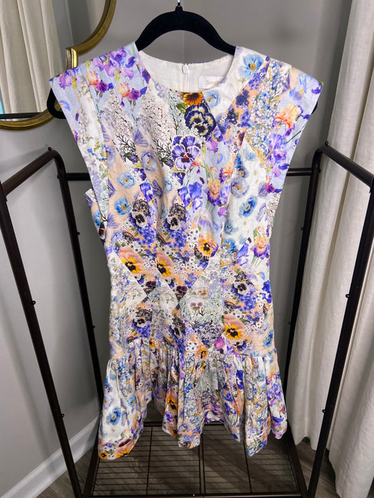 Zimmermann Tama Flounce Short Dress size US 4