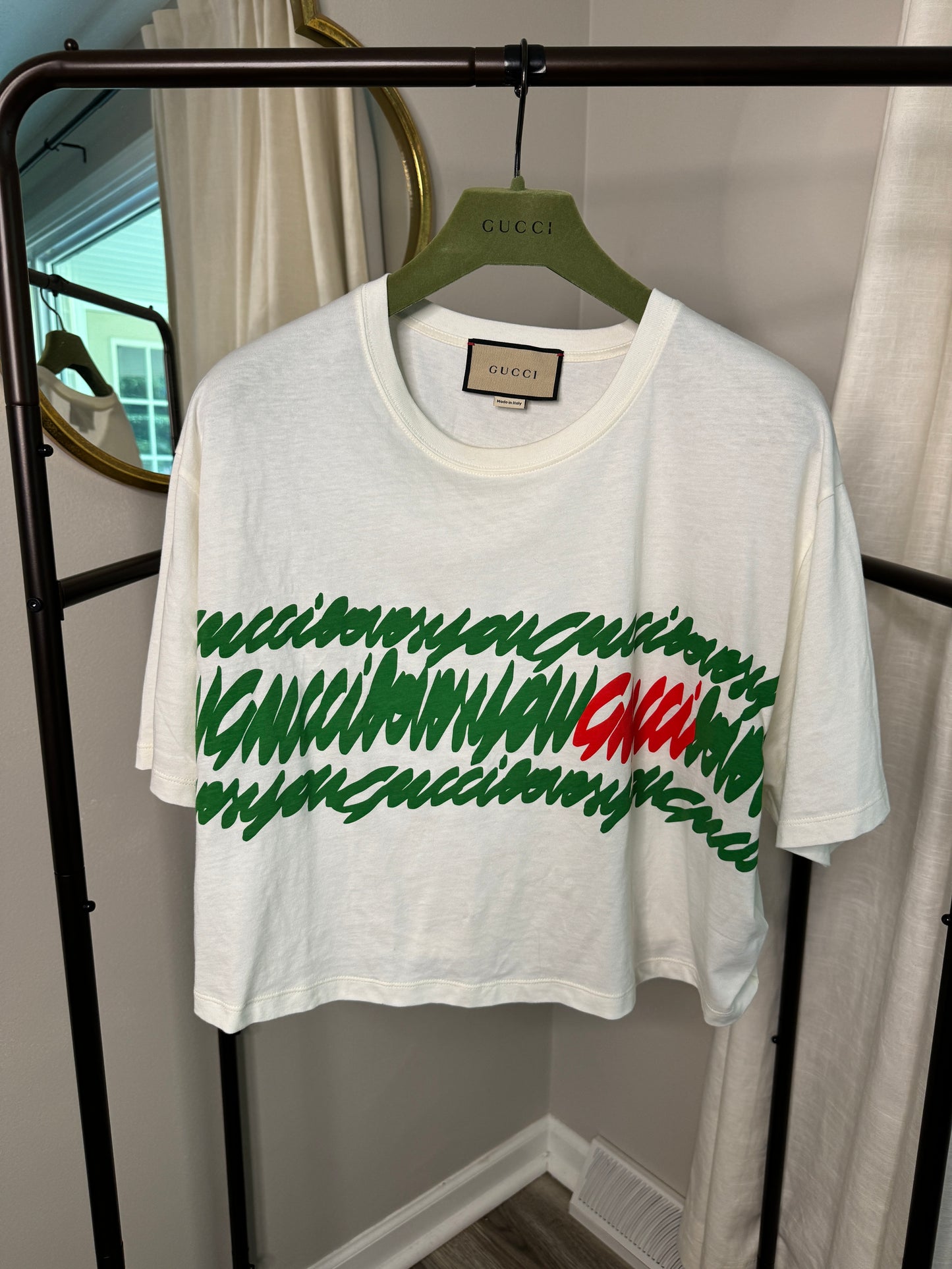 GUCCI Cotton Jersey Cropped T-Shirt size XL