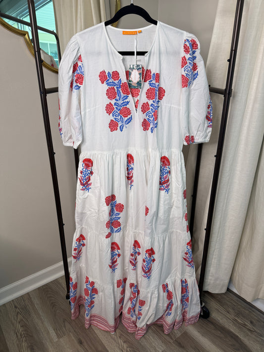 Oliphant Puff Sleeve Maxi Dress size L