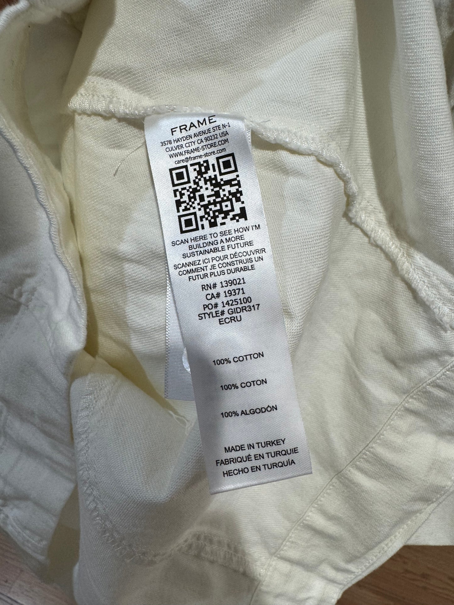 Frame Off-White Gillian Mini Dress size L
