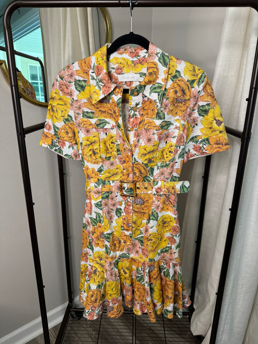 ZIMMERMANN Poppy Belted Mini dress size US 6