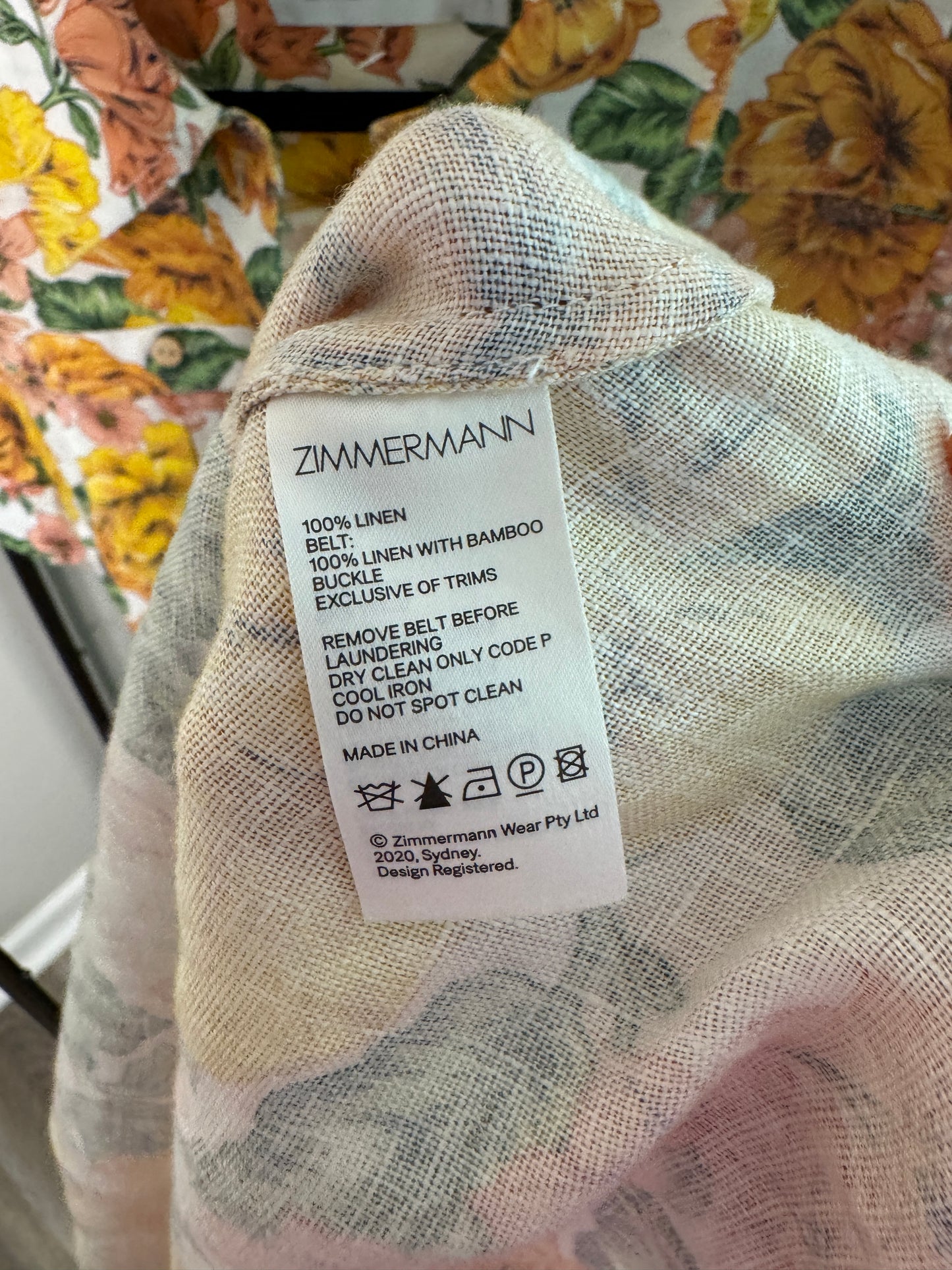 ZIMMERMANN Poppy Belted Mini dress size US 6