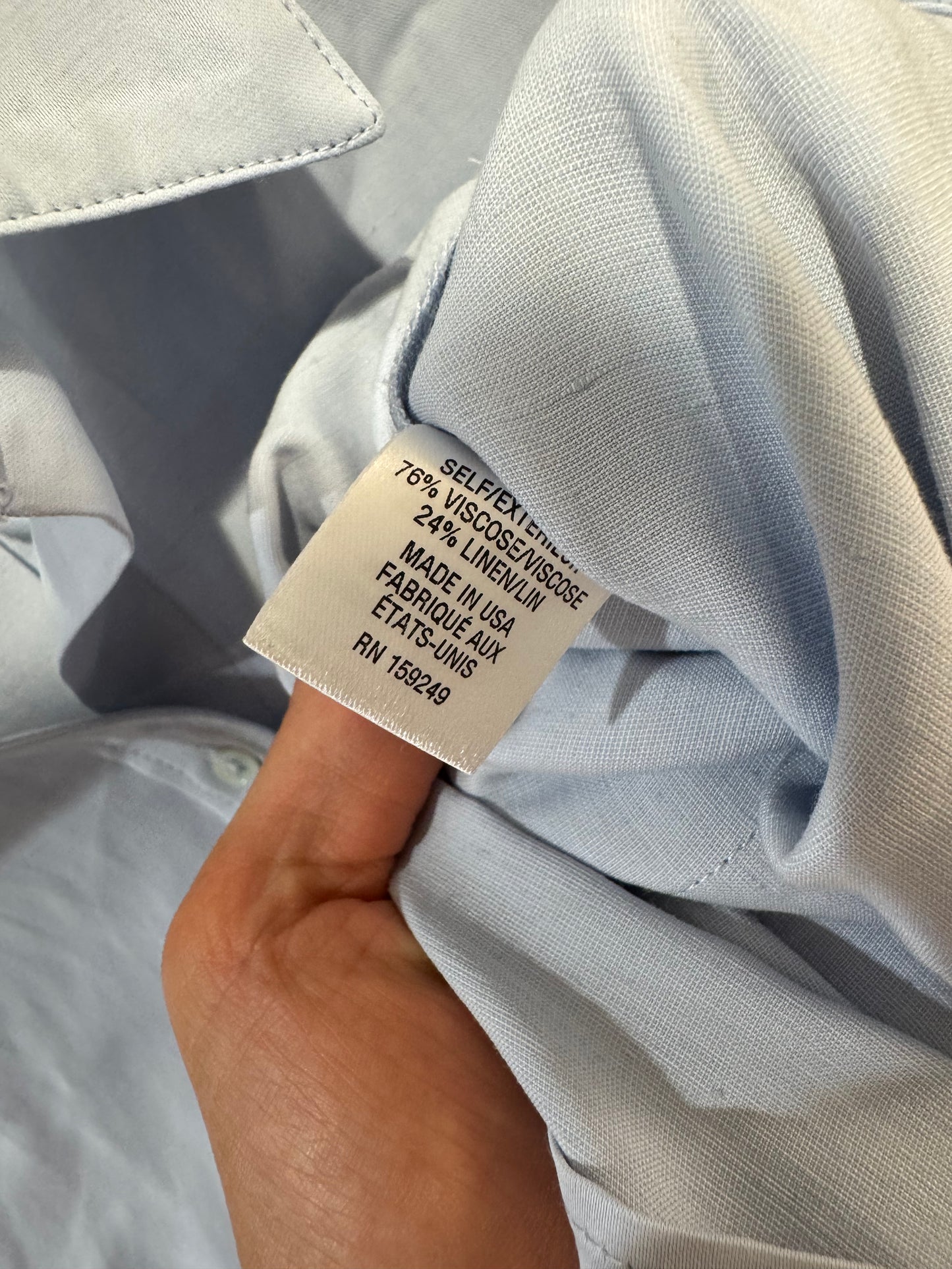 TWP Soon To Be Ex Linen-Blend Crop Shirt size XS/S