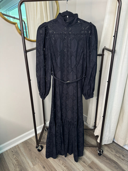 ZIMMERMANN Mock Neck Lace Midi Dress size US 6