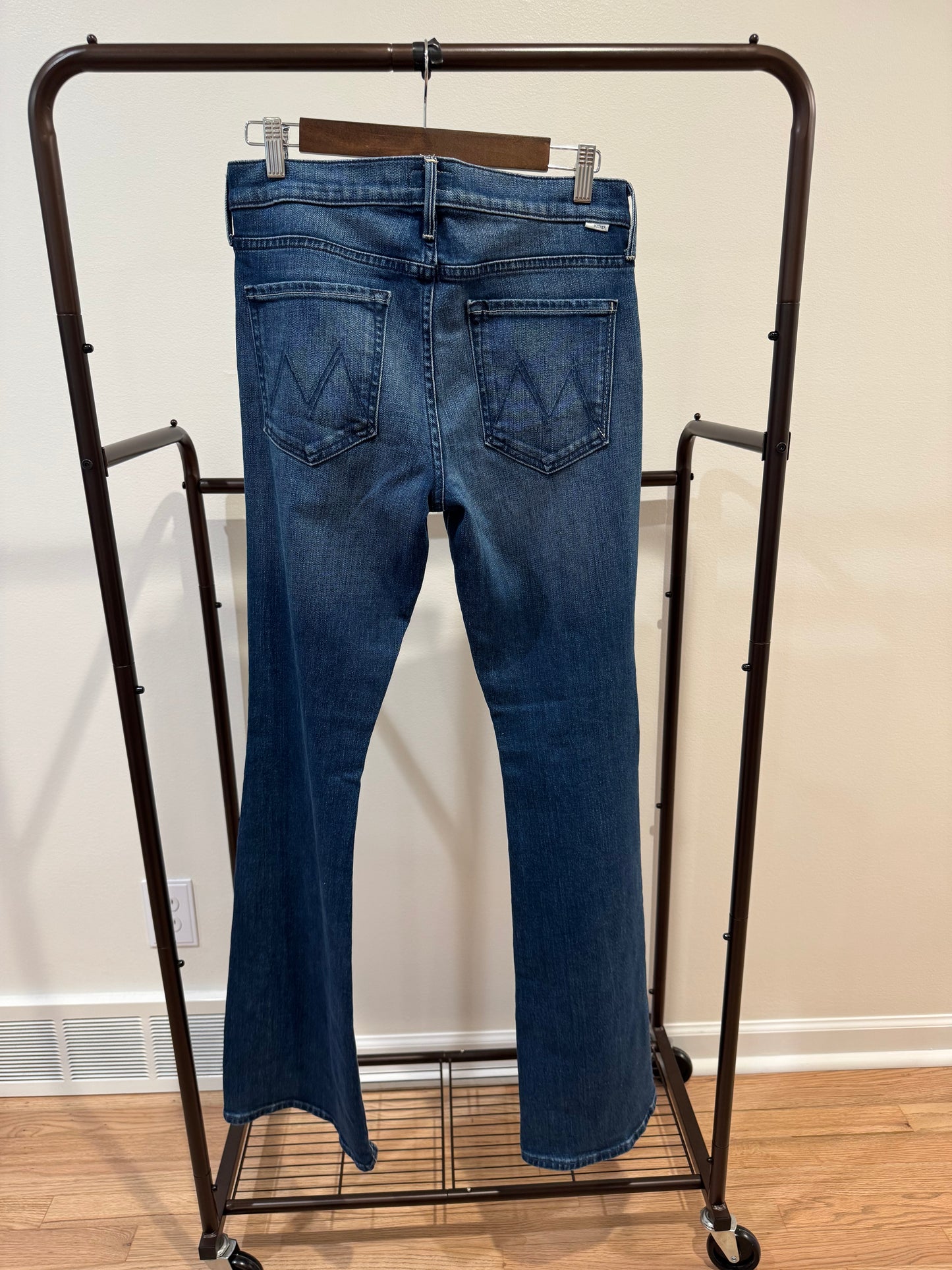 Mother The Down Low Weekender Heel in High Tide Wash size 30