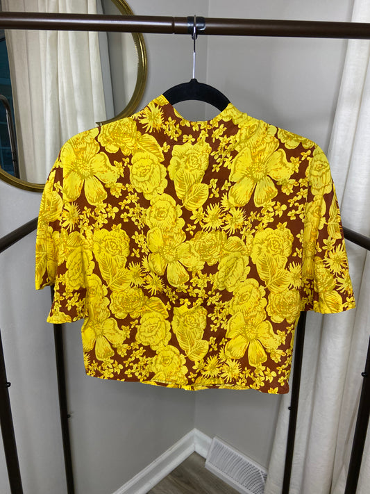 Diane Von Furstenberg Olympia Floral Chiffon Top size XS