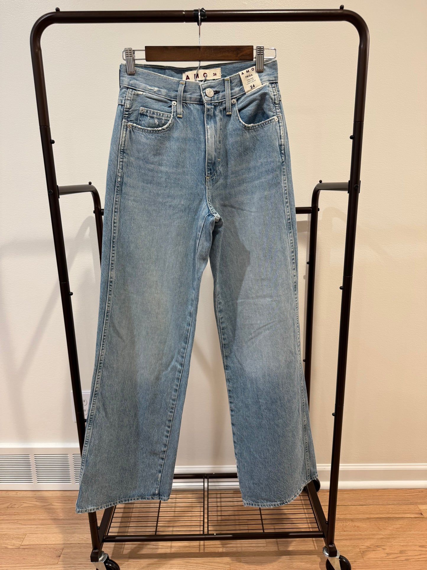 Amo Frida High Rise Wide Leg Long Inseam in Mystical size 24