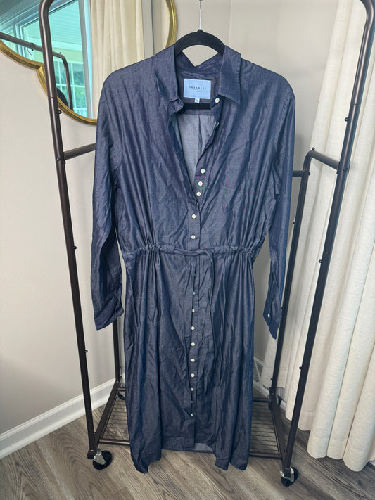 THE SHIRT by Rochelle Behrens Denim Midi Dress size XL