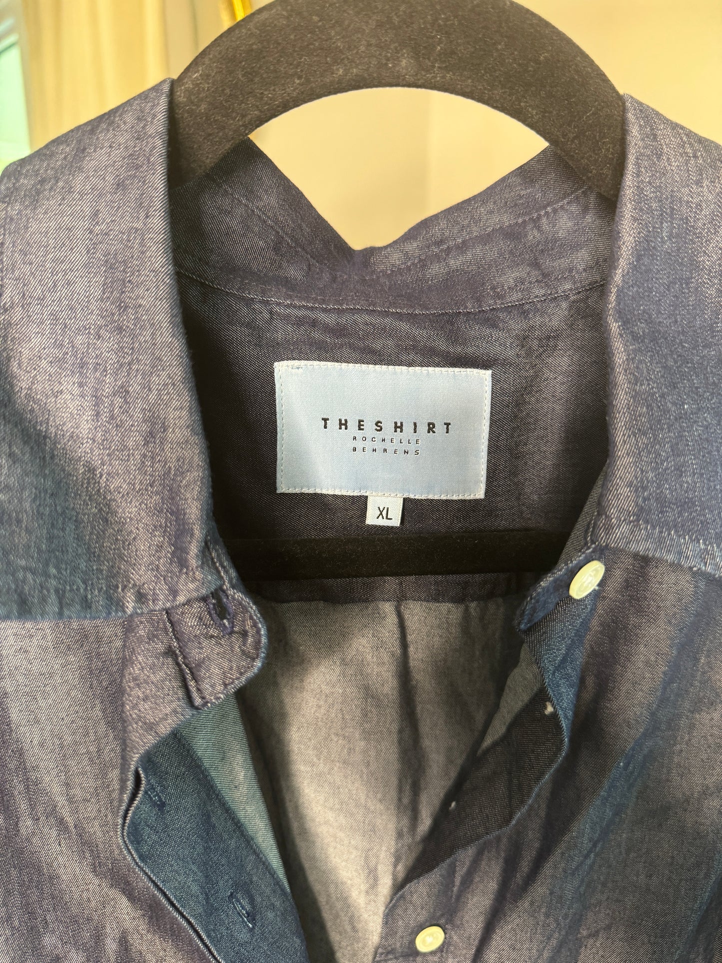 THE SHIRT by Rochelle Behrens Denim Midi Dress size XL