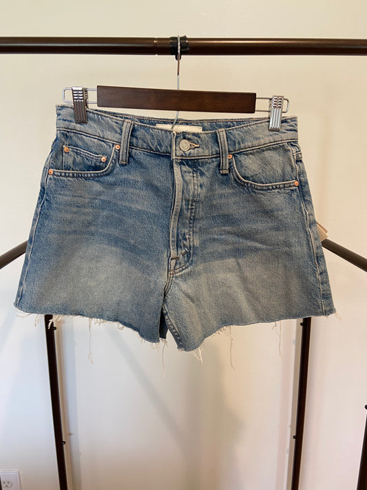 Mother The Skipper Short N Long Fray Jean Shorts size 26