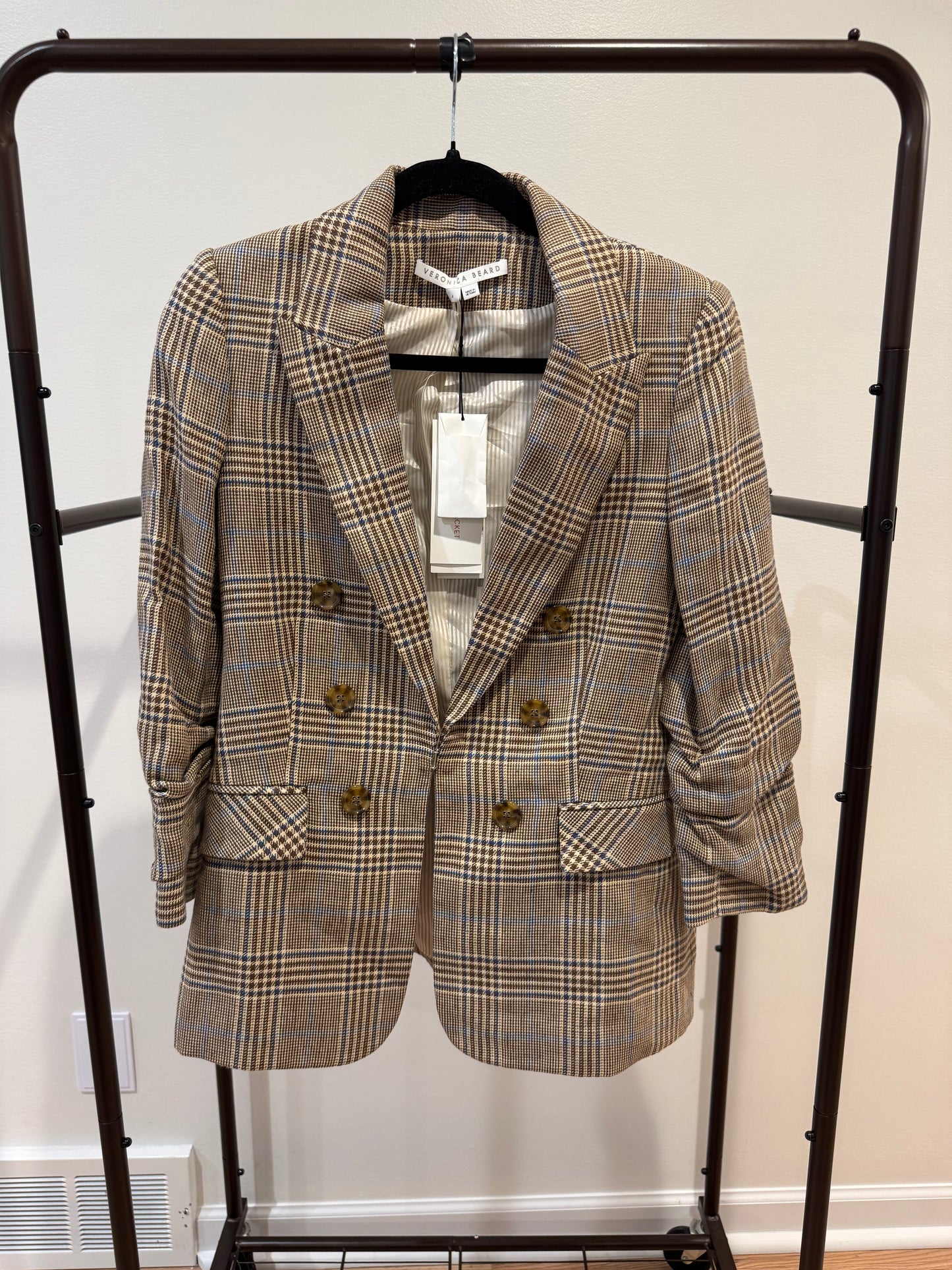Veronica Beard Beacon Dickey Jacket in Camel/Steel size 4