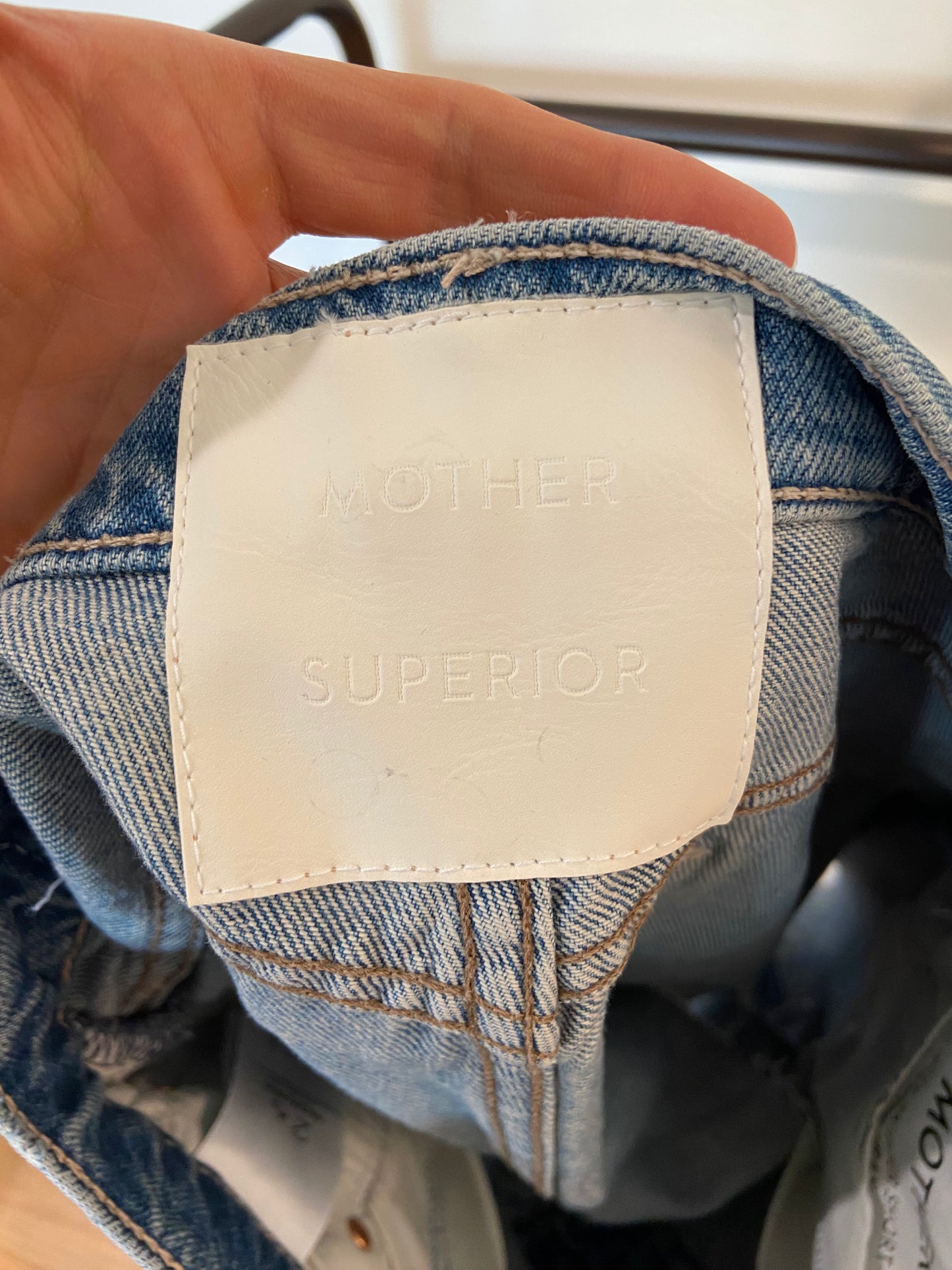 Mother The Skipper Short N Long Fray Jean Shorts size 26