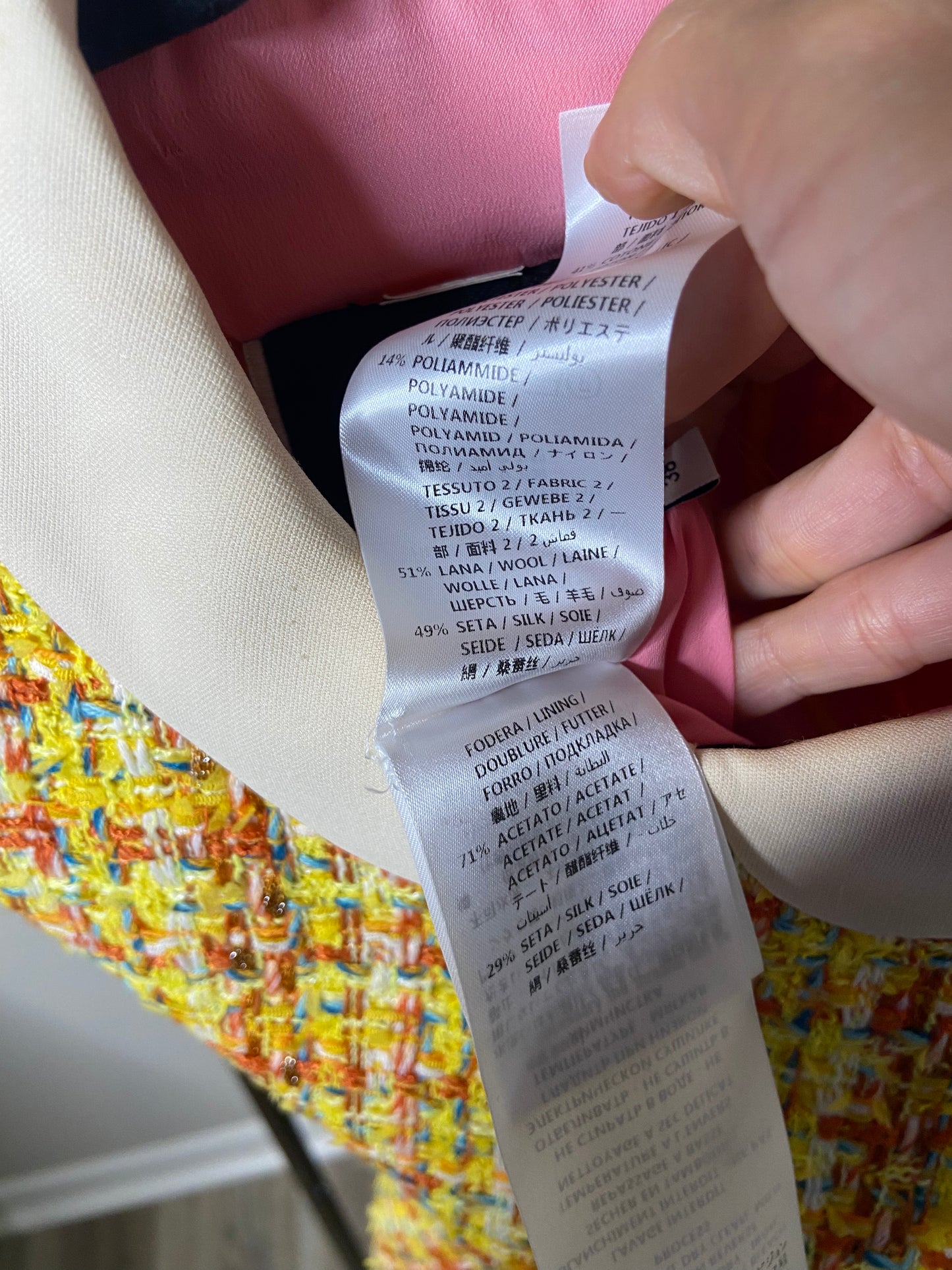 Gucci Yellow Tweed Embellished Mini Dress size XS