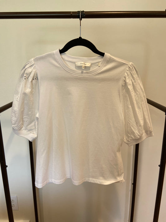 Frame The Lace Sleeve Tee size M