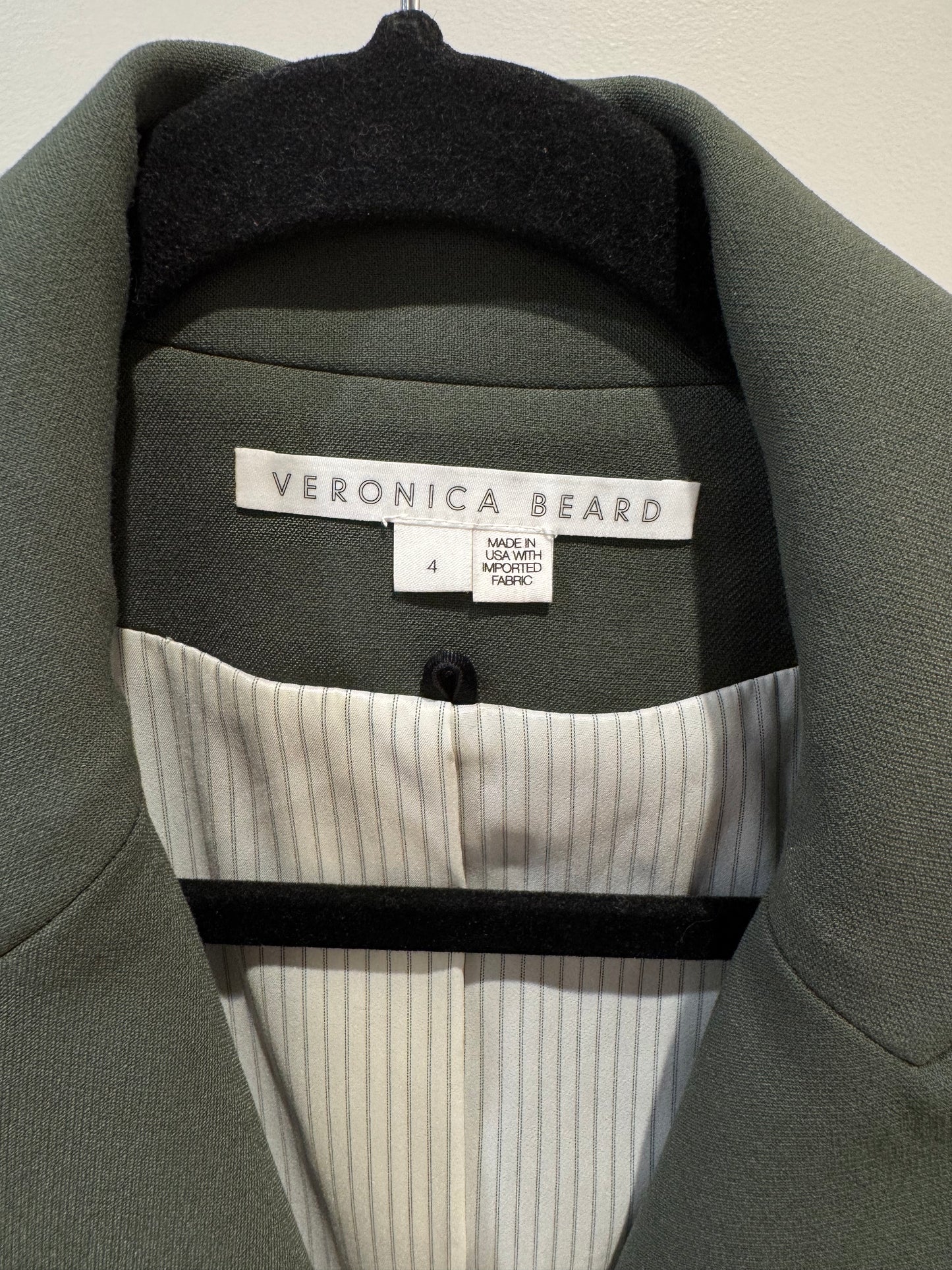 Veronica Beard Miller Dickey Jacket in Olive with Gold Buttons size 4