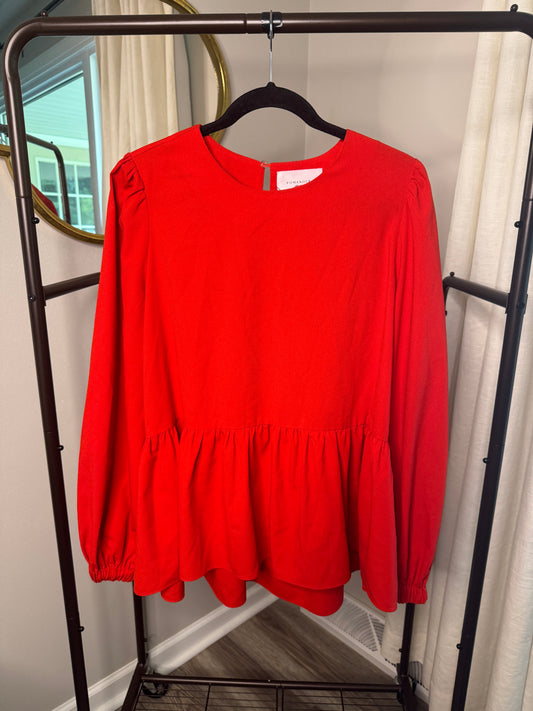 Pomander Place Carlota Red Blouse size L